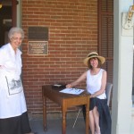 Curator, Owanah Wick with Julie Green on the front porch